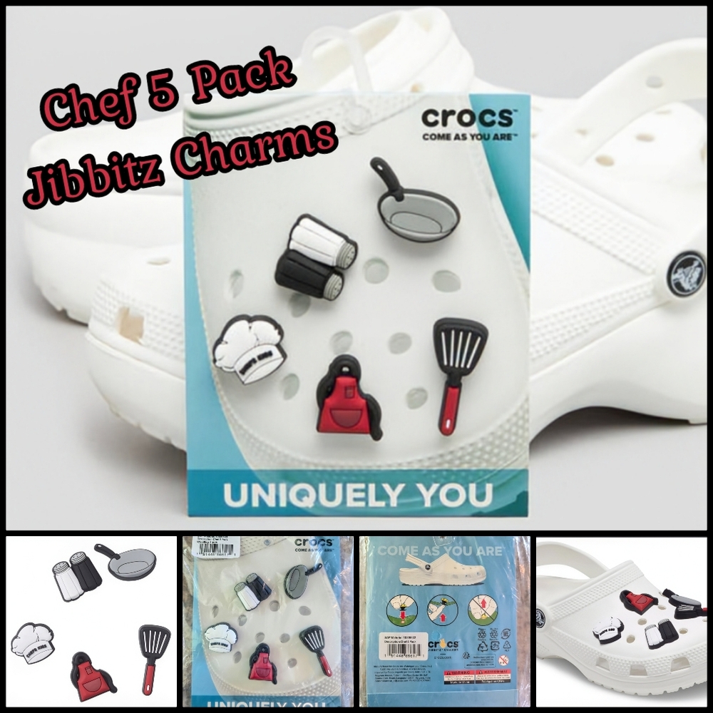 Crocs-Jibbitz Charms, Chef 5 Pack, NWT & NIP
